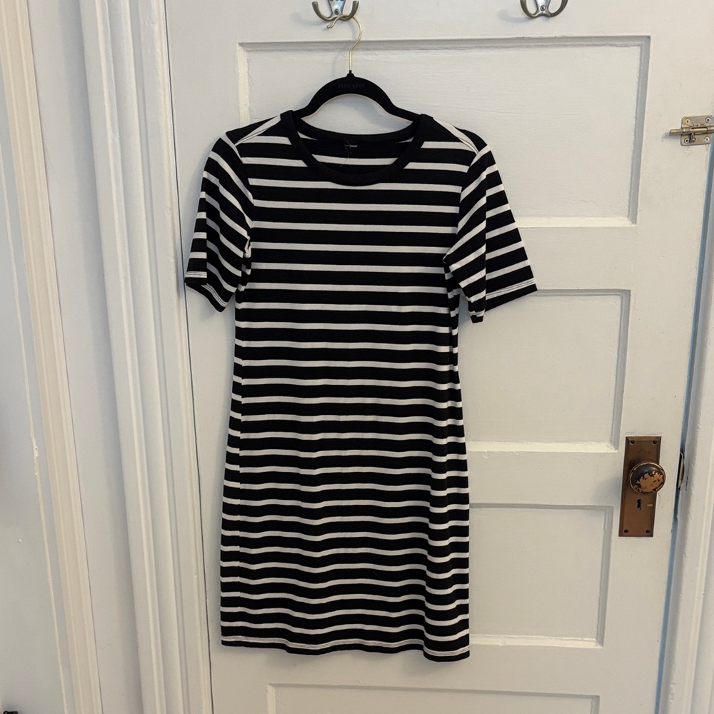Esprit Black and White Striped Mini Dress